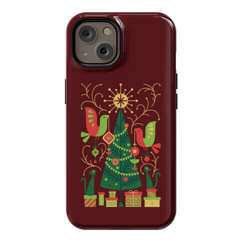 Vintage Christmas Tree Decorating Phone Case